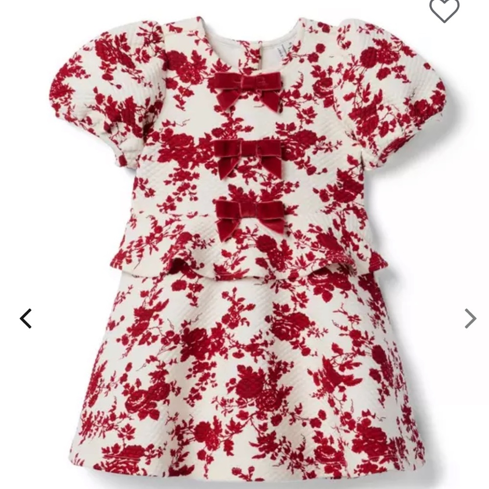 Janie and Jack Red and White Floral Dress